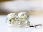 Preview: Ohrringe - Weiße Blüten in Glaskugel